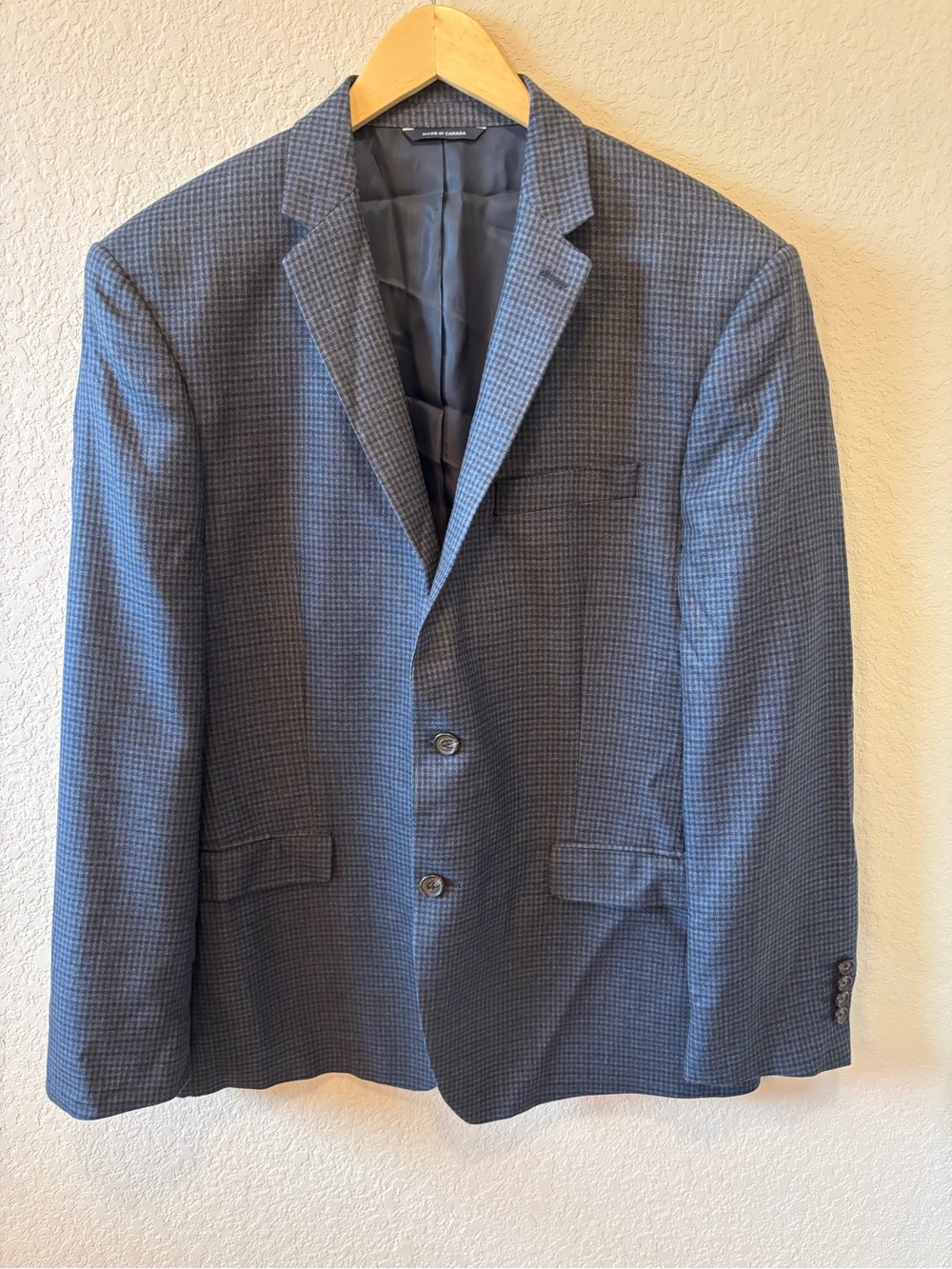 Men's Ralph Lauren Blue Checkered Silk & Wool Blazer Sport Coat 46R